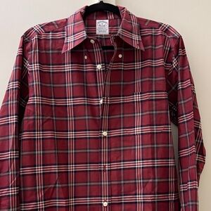 Brooks Brothers Burgundy Plaid Button-Down Shirt